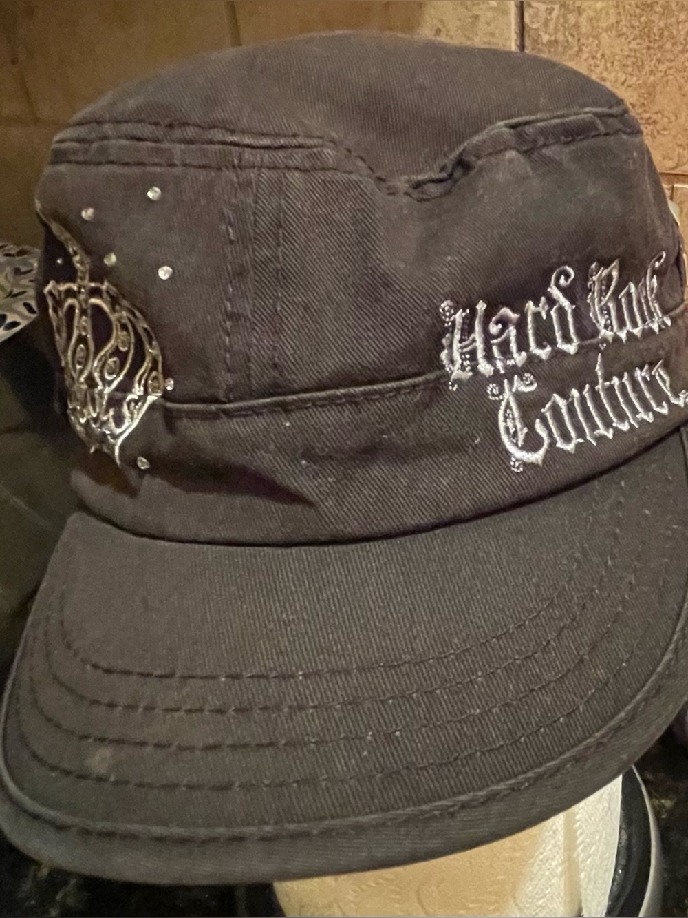Hard Rock Hollywood FL Black Couture Cadet Cap with Embroidered Logo